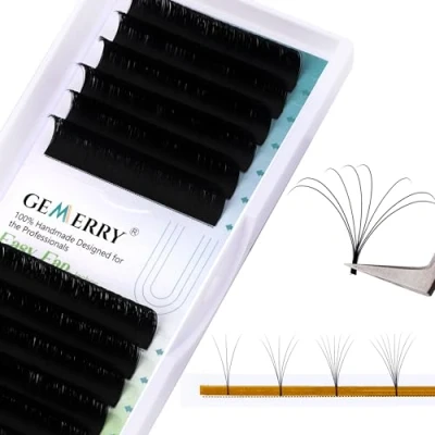 Bild av Easy Volume Lashes 0.07 Eyelash Extension Silk Bouquet Russian d Curl 14mm 3D 5D 6D 8D Natural Individual by GEMERRY (0.07 13mm)
