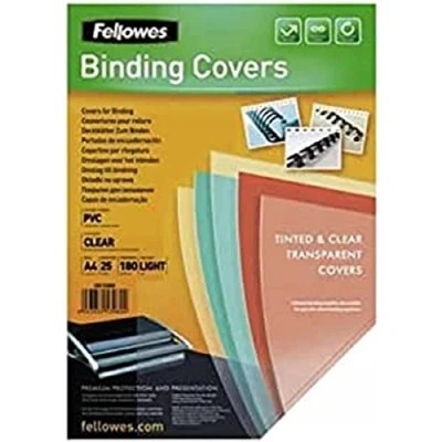 Bild av Fellowes A4 bindande skydd, PVC 180 mikron, klar, förpackning med 25, 5380001