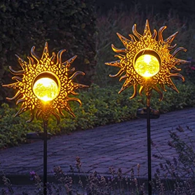 Bild av Gadgy solcellsfackla SOL för utomhusbruk Set om 2 LED trädgårdsfackla i metall Solcellsbelysning Trädgårdsdekoration