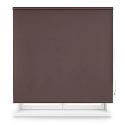 Bild av INTERBLIND Premium slät ogenomskinlig rullgardin storlek 120 x 230 cm bredd och höjd i tyg 117 225 grå termisk Isolerad för