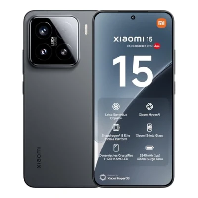 Bild av Xiaomi 15 Smartphone, 12 + 512 GB, svart, 50 MP Leica huvudkamera, 5240 mAh batteri, 90 W HyperCharge, HyperAI (laddare ingår ej)