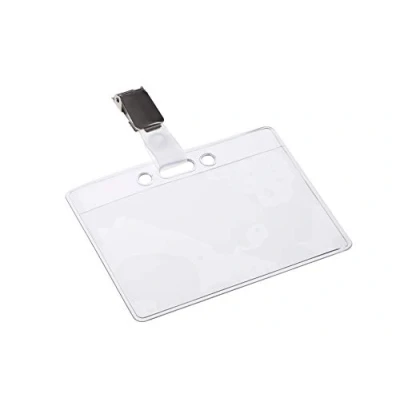 Bild av OPUS 2 121265 namnskyltar i plast med hängslen klämma, tomma kort 24 stycken 90 x 60 mm ID fodral, namnskyltshållare