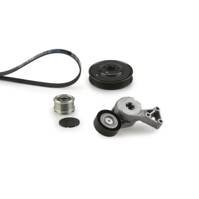 Bild av GATES K156PK1123 Jeu de courroies trapézoïdales à nervures avec poulie d&#039;entrainement pour vilebrequin, débrayable ThermalPro