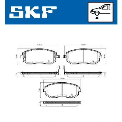 Bild av SKF VKBP 80545 A Jeu de plaquettes frein avec indicateur d&#039;usure