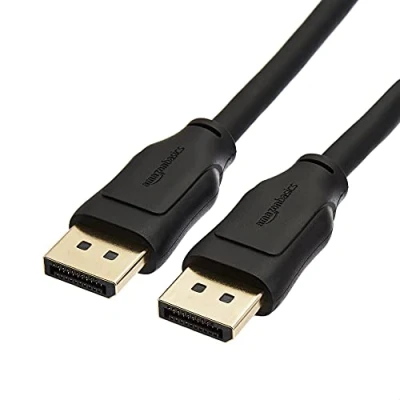 Bild av Amazon Basics DisplayPort 1.4 kabel, 32,4 Gbit/s, hög hastighet, 8K vid 60 Hz, 4K 120 Dynamic HDR och 3D, guldpläterade kontakter, 3 m, svart