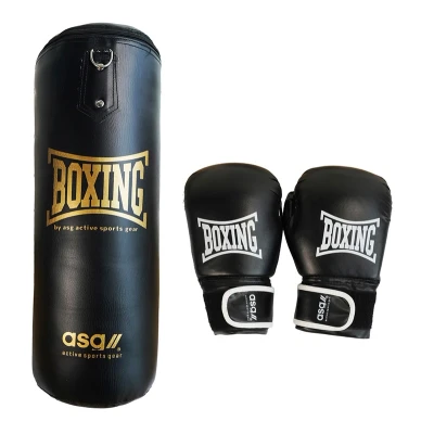 Bild av ASG Junior Boxing Bag 15 Kg. (Gloves + Bag) Black/Gold