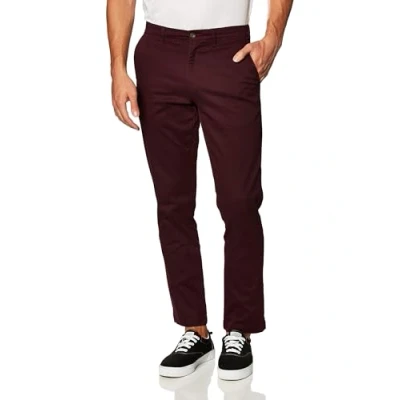 Bild av Amazon Essentials herr klassisk passform vardaglig stretch chinos byxa, vinröd, 33 B x 28 L