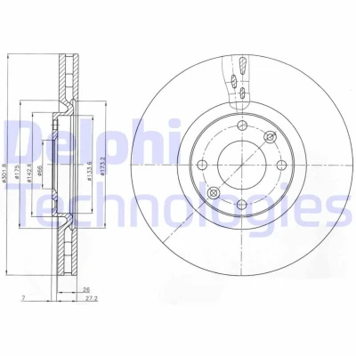 Bild av Bromsskiva DELPHI BG4166