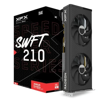 Bild av XFX Speedster SWFT210 Radeon RX 7600XT CORE spelgrafikkort med 16 GB GDDR6 HDMI 3xDP, AMD RDNA 3 76TSWFTFP