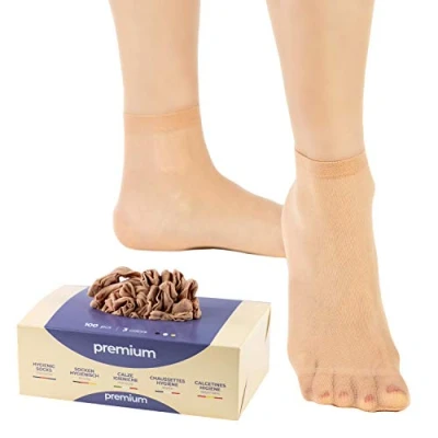 Bild av Engångsstrumpor av högsta kvalitet 100 stycken, BEIgE, one size