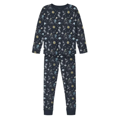 Bild av NAME IT Pojkar Nkmnightset Dark Safire Space Noos pyjamasset, Mörk safir, 98/104 cm