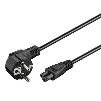 Bild av Goobay 44877 90 graders strömkabel 3 meter/strömkabel med Musse Pigg kontakt/90 vinklad skyddskontakt till IEC 320 C5 uttag/3 m
