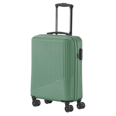 Bild av Travelite 4 hjuls resväska set 3 delar storlekar L/M/S, bagage serie Bali: ABS hårda skal trolleys, Grön, Trolley Handgepäck (55 cm), Handbagage med hårt hjul
