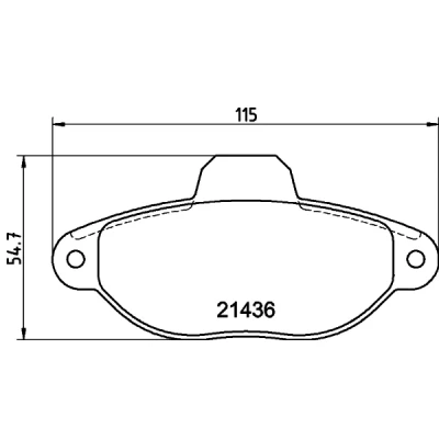 Bild av HELLA 8DB 355 019 161 Jeu de plaquettes frein non préparé pour indicateur d&#039;usure FIAT: Panda II 5 portes, Punto 3/5 I portes