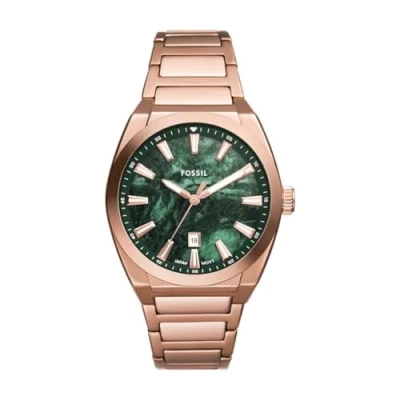 Bild av Fossil herr analog kvartsur med rostfritt stål armband FS6074, Guld
