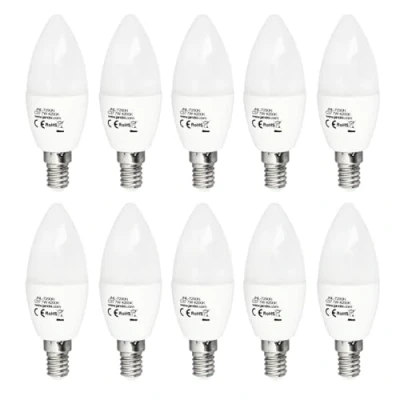 Bild av Jandei 10 x LED lampa E14 C37 på 7W motsvarande 60W, 330º öppning, i neutralt vitt ljus 4200K [Energieffektivitetsklass A]
