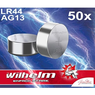 Bild av 50 x Wilhelm AG13/V13GA knappcell LR44 165 mAh 1,5 V alkaliskt 357 LR1158 bulk