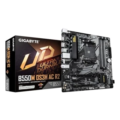 Bild av GIGABYTE B550M DS3H AC R2 motherboard Micro ATX socket AM4 AMD B550 Moderkort DDR4 RAM