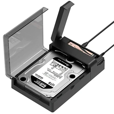 Bild av Sabren M.2 NVMe + SATA hårddiskdockningsstation, SSD HDD 2,5 tum 3,5 fodral docka och M2 PCIe externt hölje strömadapter, med offline Clone, verktygsfri (DS UFNC)