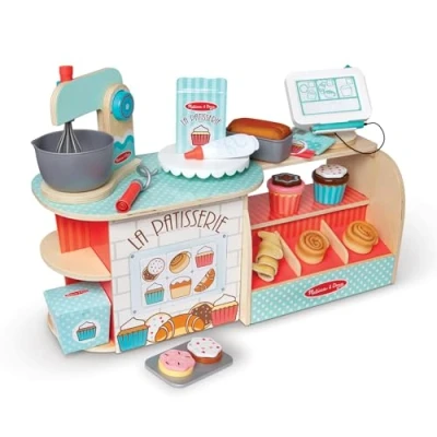 Bild av Melissa &amp; Doug La Patisserie bageri i trä (39 delar) Träspel Roll Leksaker Montessori Spel 3+ Present till pojke eller flicka
