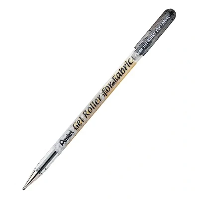 Bild av Pentel BN15 A gelbläckrulle för textilier, kuldiameter 1,0 mm linjebredd 0,5 mm, 12 stycken, svart
