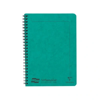 Bild av Clairefontaine Ref 4853Z Europa Notemaker sidobunden anteckningsbok (120 sidor) A5 storlek, 90 gsm borstat velumpapper, mikroperforerade ark, fodrade linjaler grön