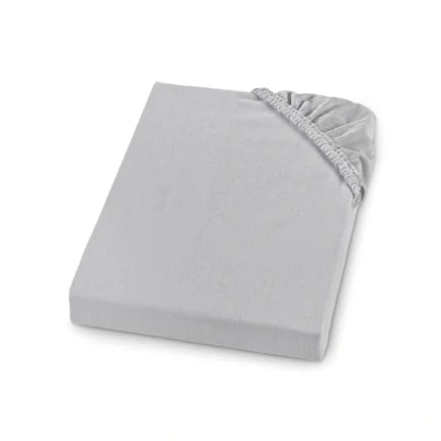 Bild av sleepling Dra på lakan av bävernylon, tillverkat i Tyskland, 100 % bomull, för madrasser med upp till 23 cm höjd, elastiskt band runt om, Ökotex, tvättbart 60 grader, 120 x 200 cm, grå