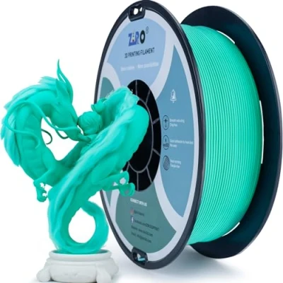 Bild av ZIRO Matte PLA Filament 1.75mm, 1KG 3D Printer Filament, High Toughness PLA, Dimensionell noggrannhet +/ 0.03mm,Cyan
