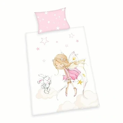 Bild av Herding Baby Best Flanellsängkläder Little Fairy, MADE IN GRÖN av OEKO TEX, örngott 40 x 60 cm med hotellskydd, påslakan 100 135 knappstängning, bomull, flanell
