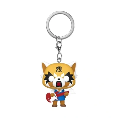 Bild av Funko Pop! Nyckelring: Aggretsuko med gitarr minifigur i vinyl samling nyhet nyckelring strumpfyllmedel presentidé officiella varor anime fans minifigurer