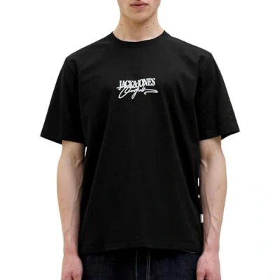 Bild av JACK &amp; JONES Joralmeria branding Tee Ss Crew Neck, svart, XL