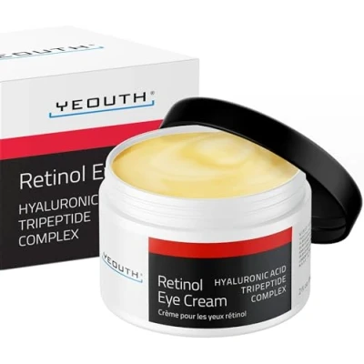 Bild av YEOUTH Retinol Ögonkräm med Hyaluronsyra och Tripeptider, Återfuktande Under för ett Fräschare Utseende, Natt Kräm Ansikte, Ögonvård 58ml