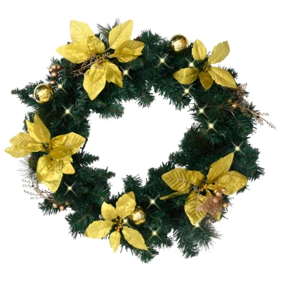Bild av VidaXl Julkrans Med Lysdioder Grön 60 Cm Pvc