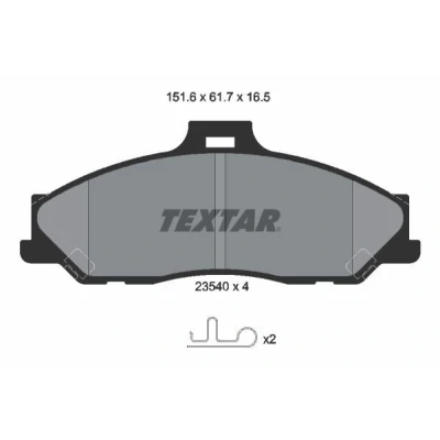 Bild av TEXTAR 2354001 Jeu de plaquettes frein avec indicateur d&#039;usure accessoires FORD: Ranger Mk2, MAZDA: BT 50 Pick up, Série B up