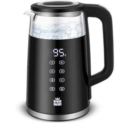 Bild av ForMe Vattenkokare 1,7 L med Temperaturinställning 40 100C I Digital Temperaturdisplay Glaskokare Rostfritt Stål Glas Tekokare Håll Varm Funktion BPA fri
