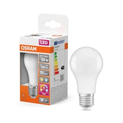 Bild av OSRAM LED Superstar Klassisk lampa i glödlampsform med tre ljusscener: Relax, Active, Sleep. Tillverkad av frostad plast, 8,8W, E27 uttag, färgtemperatur 2700 4000 K, styrbar via väggbrytare