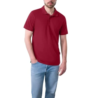 Bild av HRM herr Heavy Performance Polo I Premium Shirt Basic Polotröja tvättbar upp till 60 C Högkvalitativa och hållbara herrkläder Workwear, Bordeaux/vinröd, XXL