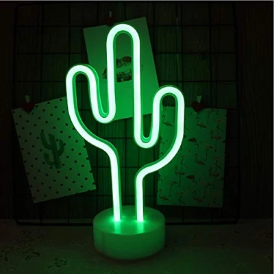 Bild av NIWWIN neon ljusskylt LED väggdekor nattlampa USB/batteridriven för jul födelsedagspresent fest barn vardagsrum bröllopsdekor (kaktus)