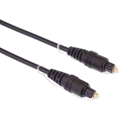 Bild av PremiumCord Optisk ljudkabel Toslink 0,5 m, plug on kontakt, digital kabel för stereo Hi Fi skrivbord tv, HQ ljud, lödd, färg svart