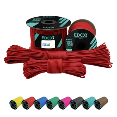 Bild av EdcX 2 mm Nylon Paracord 275 (50 och 100 m) 100% nylonrep, 3 tråds sladd, Nylonsnöre i många färger