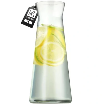 Bild av KADAX Glaskaraff, vattenkaraff av robust glas, diskmaskinssäker dryckeskaraff, blyfri vattenmugg, karaff för vatten, juice, lemonad, mjölk (1L 1 styck) ... B0CHMQ2KP3