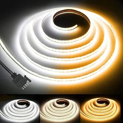 Bild av PAUTIX CCT COB LED remsa 5 m, dimbar, varmvit, 2 700 K 6500 K, 640 lysdioder/m, 24 V, lampor, CRI90+ för sovrum, kök, hem, gör det själv belysning (LED endast lysdioder, ingen