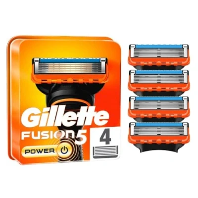 Bild av Gillette Fusion 5 Power rakblad, 4 ersättningsblad för våta rakapparater män med faldigt blad, stycken (1 pack)