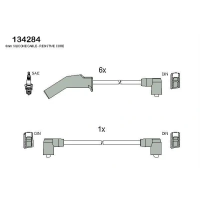Bild av HITACHI 134284 Jeu De Fils d&#039;Allumage FORD: SCORPIO Mk1 Berline, Sierra Mk2 3/5 portes, 1