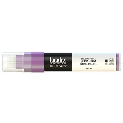 Bild av Liquitex 4610590 Professional Paint akrylfärger markörer, konstnärspigment för teckning, målning på papper, duk, textilier, bred spets, linjetjocklek 815 mm briljantlila