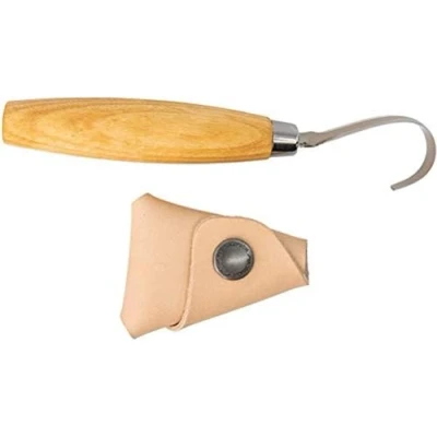 Bild av Morakniv Hook kniv 164 Right 13385 Skalkniv, rostfritt stål, snidkniv, handtag: björkträ, vass för gräsmatta, dekoration, konst, hantverk