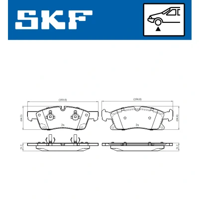 Bild av SKF VKBP 80389 Jeu de plaquettes frein préparé pour indicateur d&#039;usure