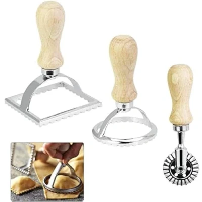 Bild av NC 3 stycken ravioli cutter munpåsar kakskärare rostfritt stål set stämpel olika former