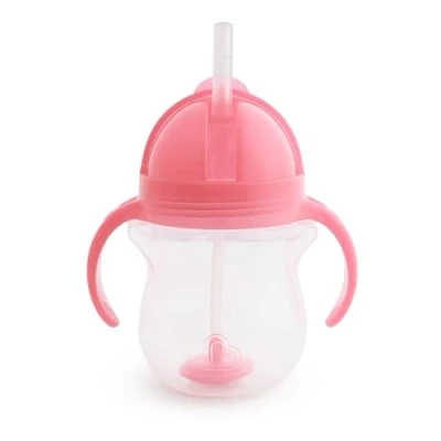 Bild av Munchkin tippa och drick träningsmugg, klicklås, viktat flexi sugrör, (207 ml (7 oz), rosa)