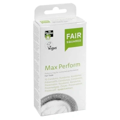 Bild av FAIR SQUARED Max performkondomer 10 stycken 52 mm Veganska kondomer pack av rättvist handlat naturgummi kondom känns väldigt delikat